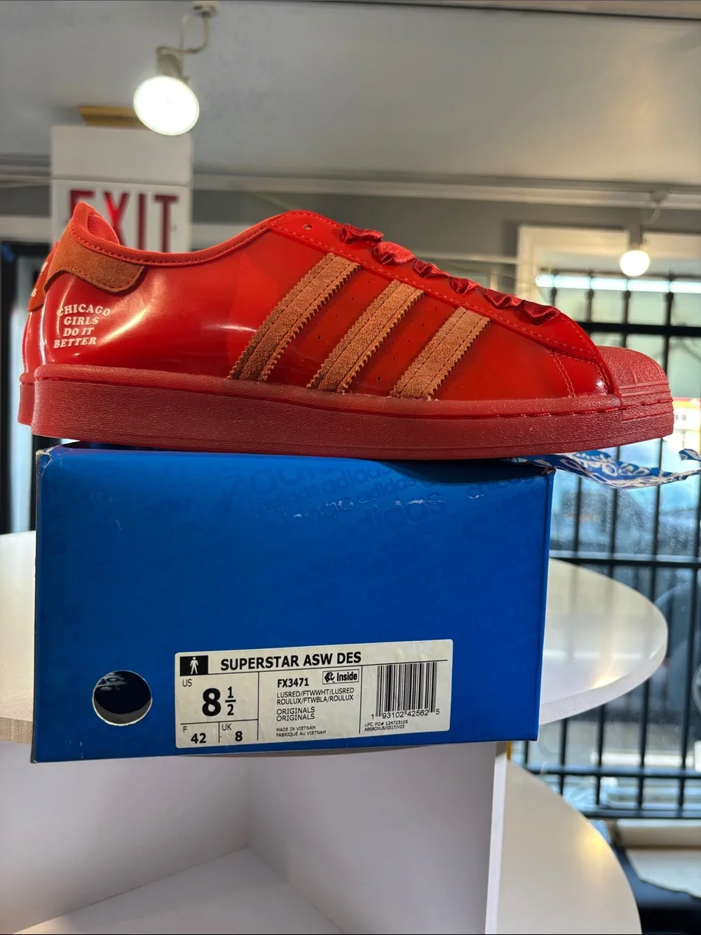 Adidas SuperStar ASW DES Size 8.5 CHICAGO GIRLS Limited Edition RED
